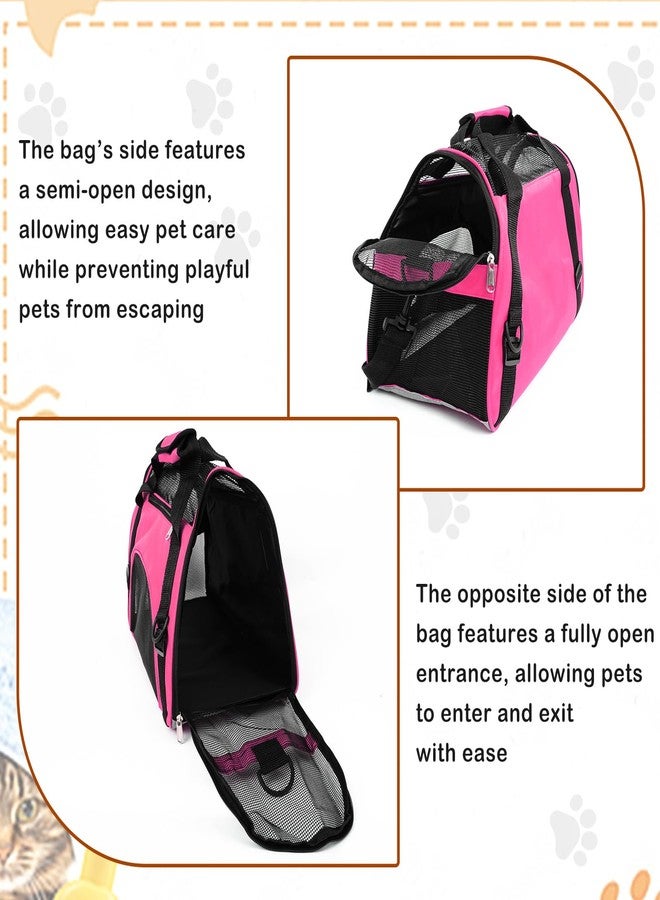 UCEHIPAW 6 Pcs Cat Carrier 16.9 x 9.6 x 8.3 Inch Portable Soft-Sided Pet Carrying Bag Comfortable Foldable Bag for Small Pet Travel Under 6.6 Lbs Cat (6 Colors) - Image 4